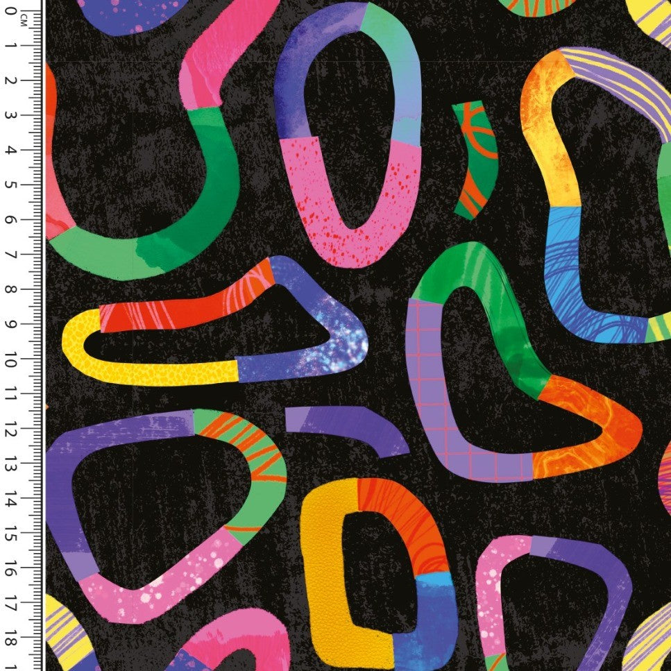 Zachte sweaterstof met toffe grafische print