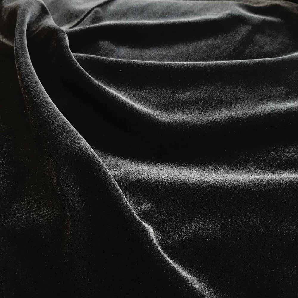 Fluweel (stretch), zwart