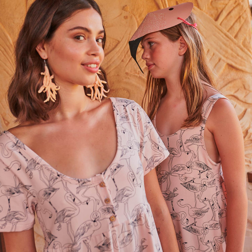 
                  
                    Coral Flamingo's, jersey, Katia Fabrics
                  
                