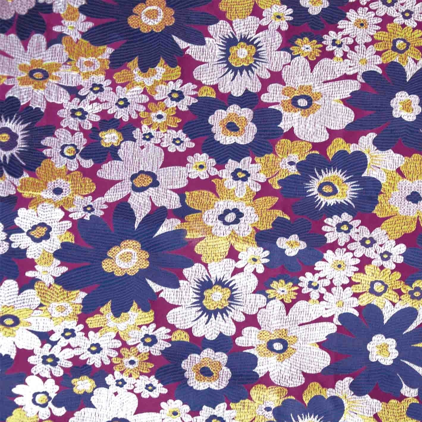 jacquard stof brokaat van donkerpaars met champagne kleur
